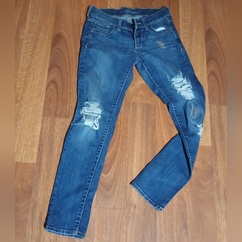 Distressed Blue Jeans